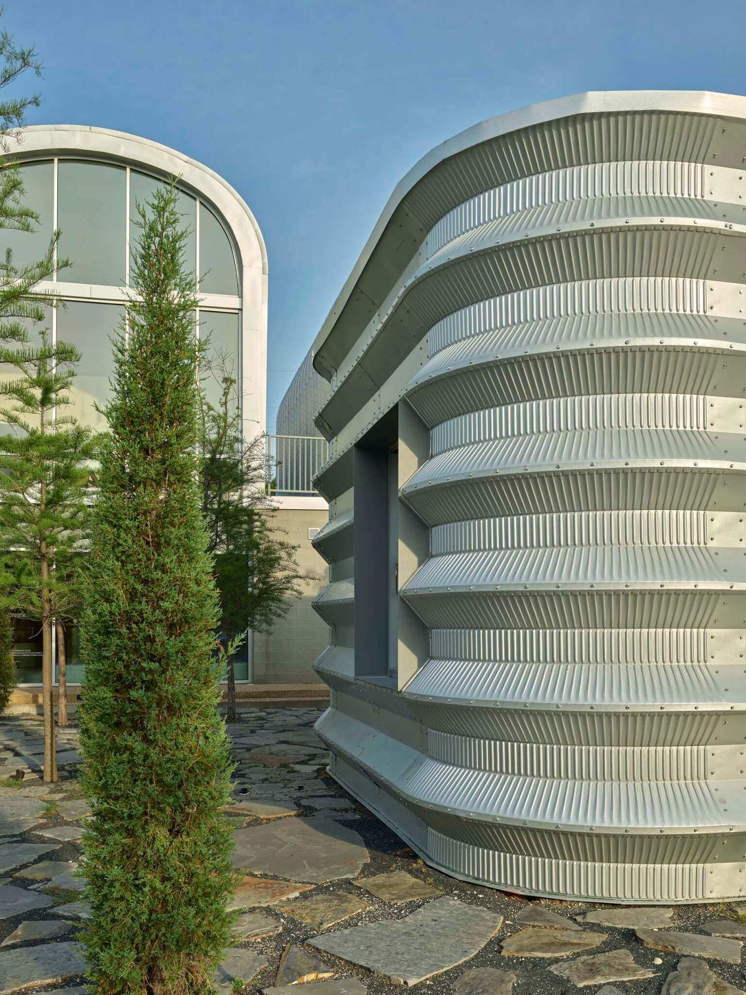 close-up showing corrugated exterior