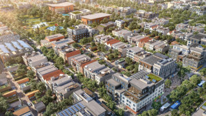 aerial view of neighborhood from California Forever
