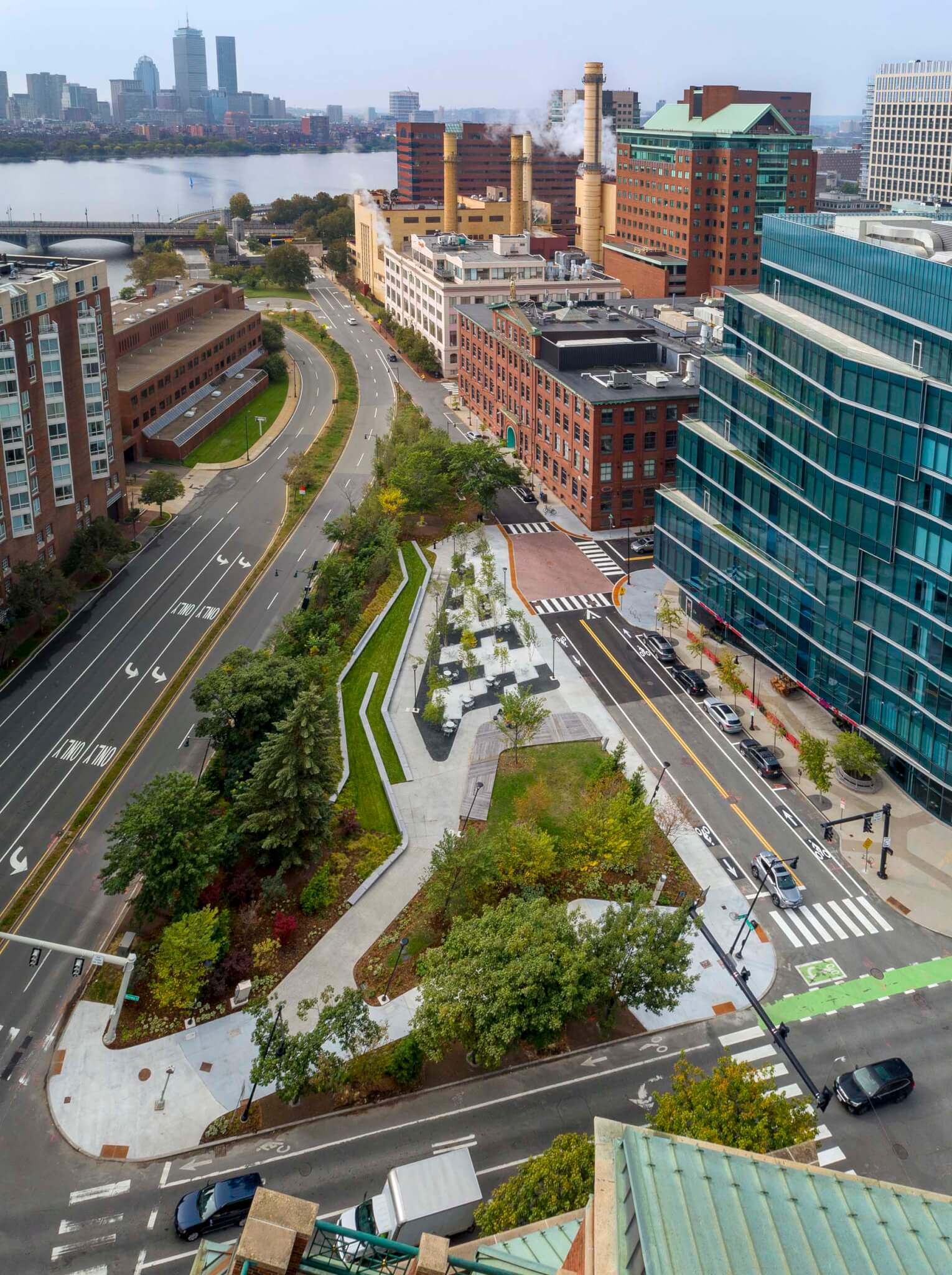 aerial view of Triangle Park