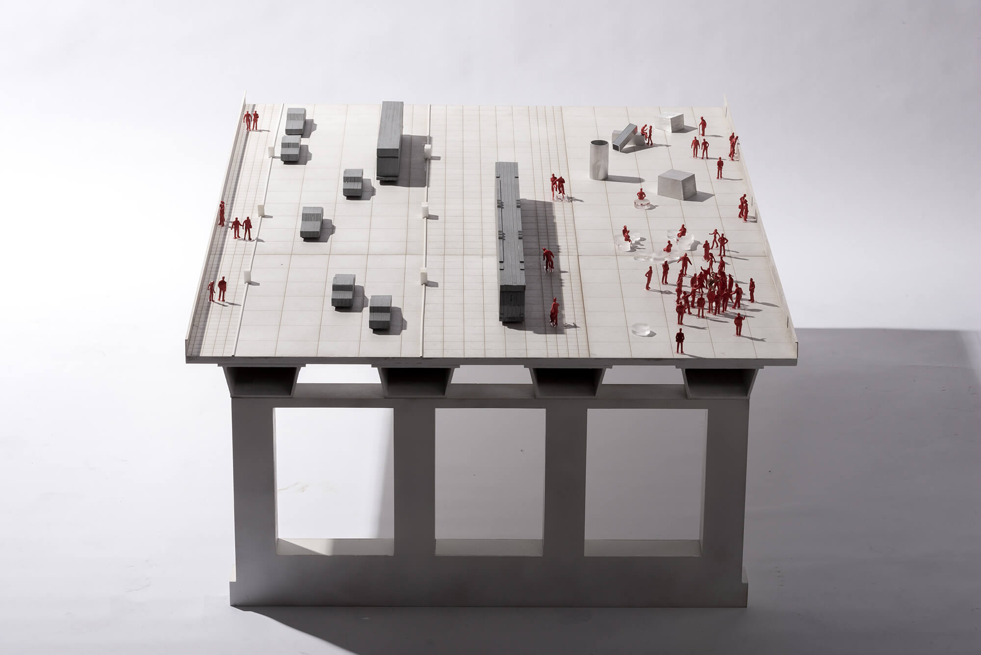 a study model of the Simone Veil Bridge by OMA