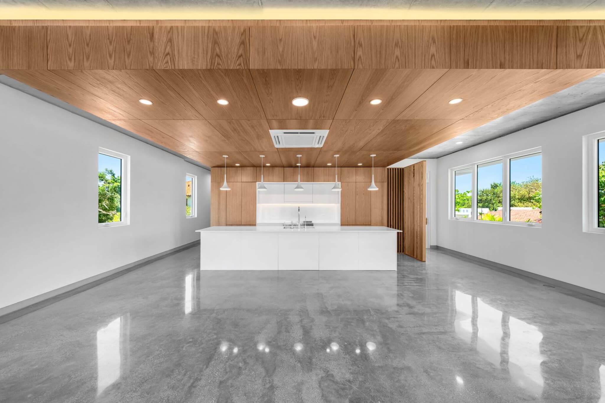 view of kitchen with wood ceiling