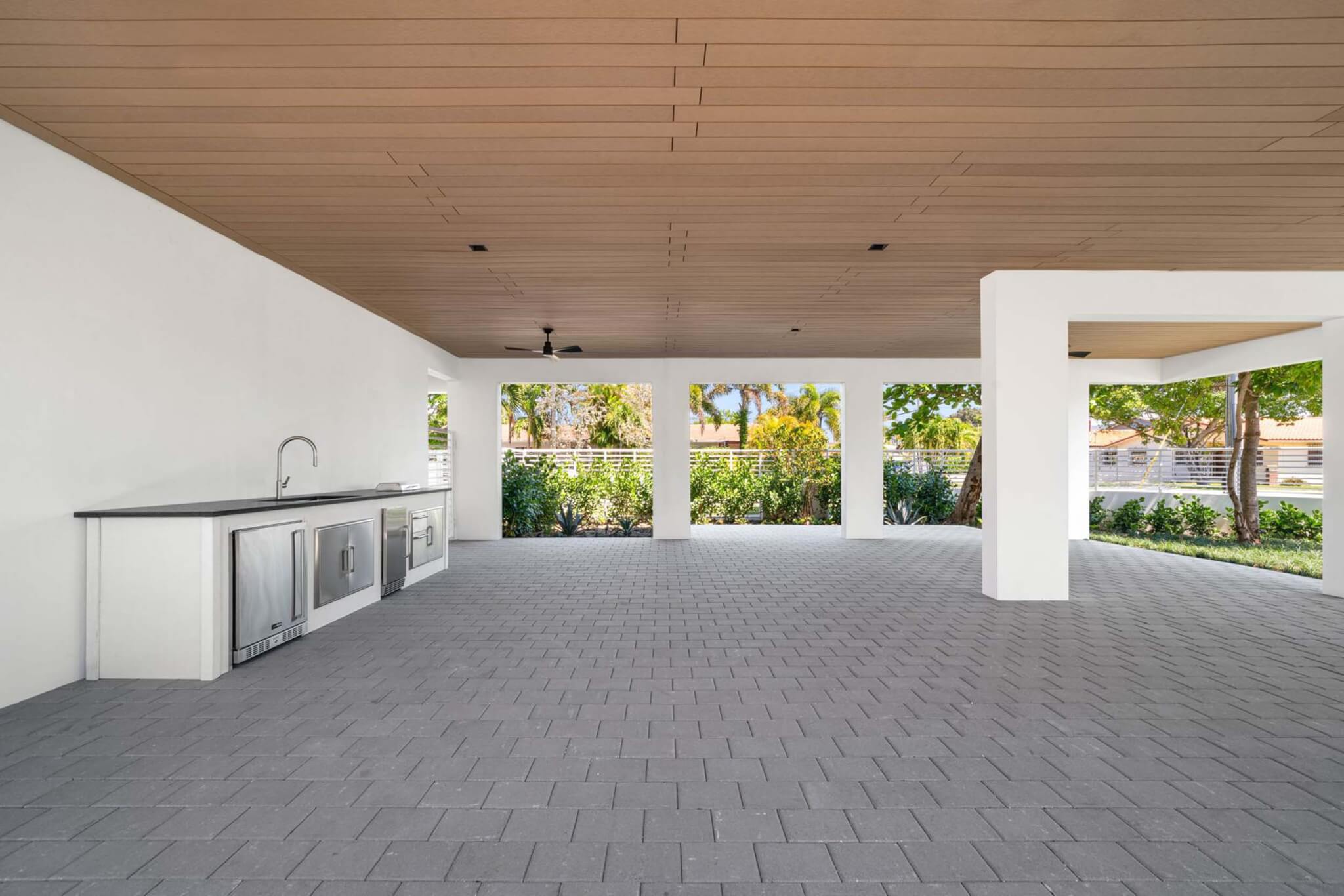 outdoor space underneath the house