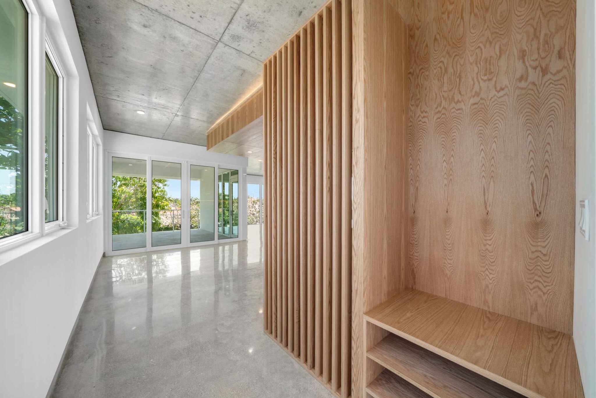 wood panels covering ductwork