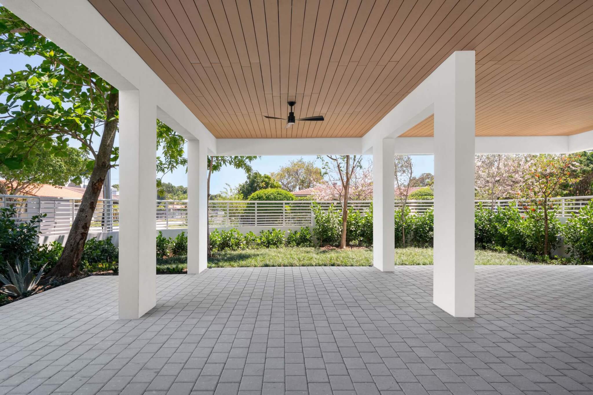 house is raised up by columns