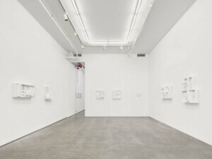 exhibition view with works by Anthony Ames on the walls