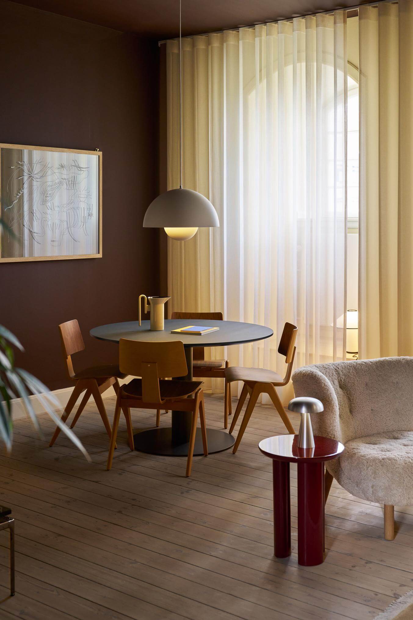 wood tables and chairs