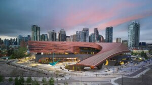 Calgary’s new BMO Centre at sunset