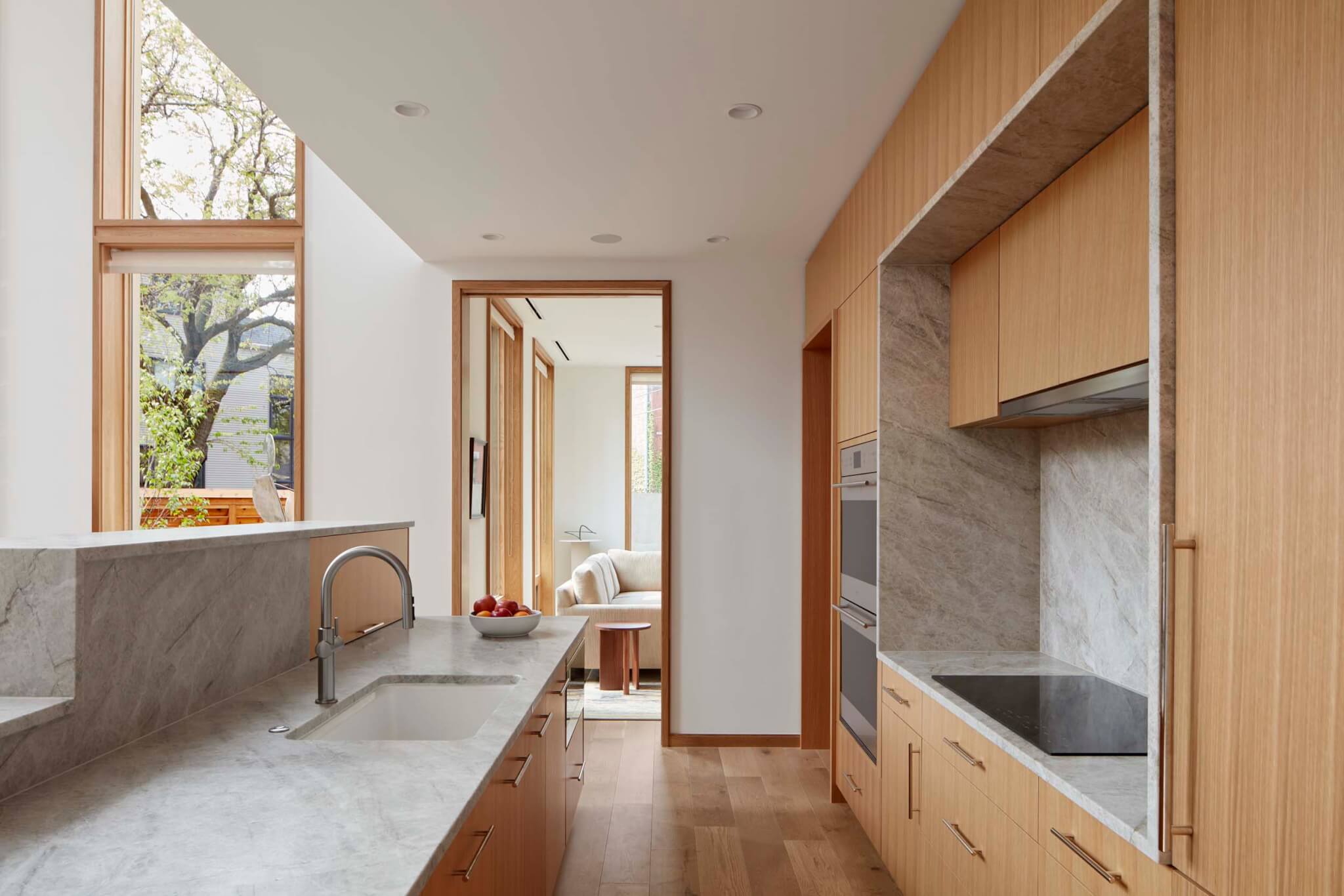 kitchen with wood cabinets