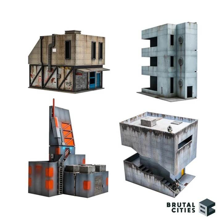 models of Brutalist buildings