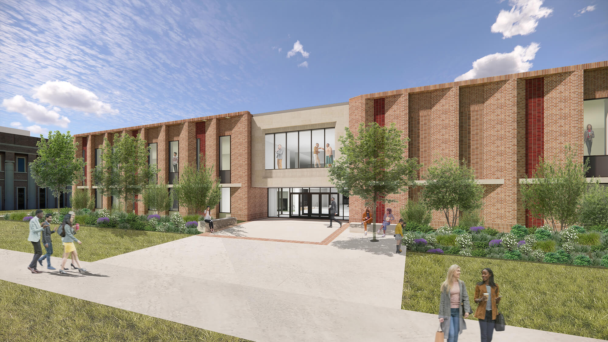 serrated brick facade