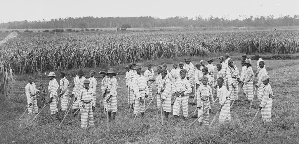 black and white image of children prisoners