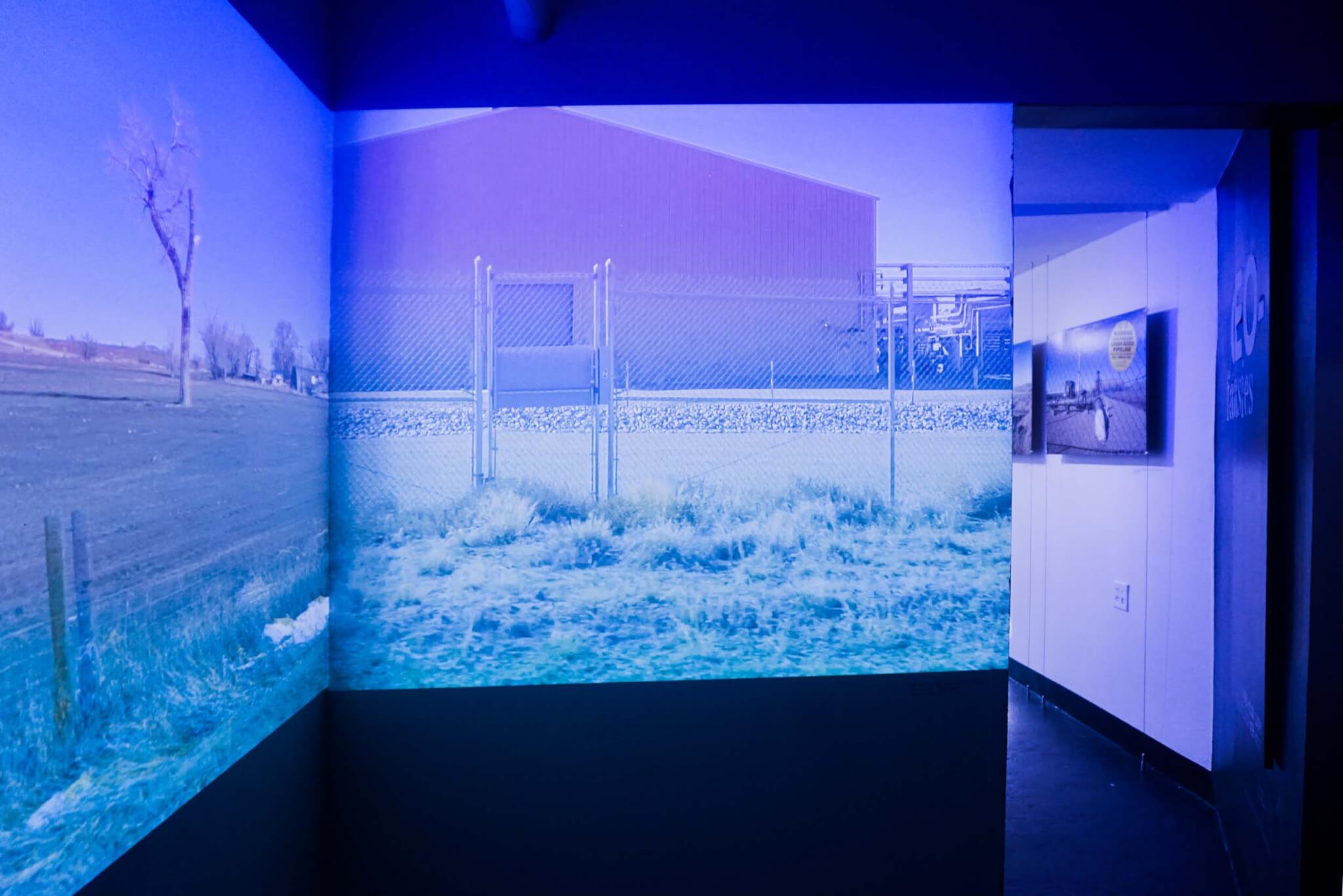 video projection on large gallery wall