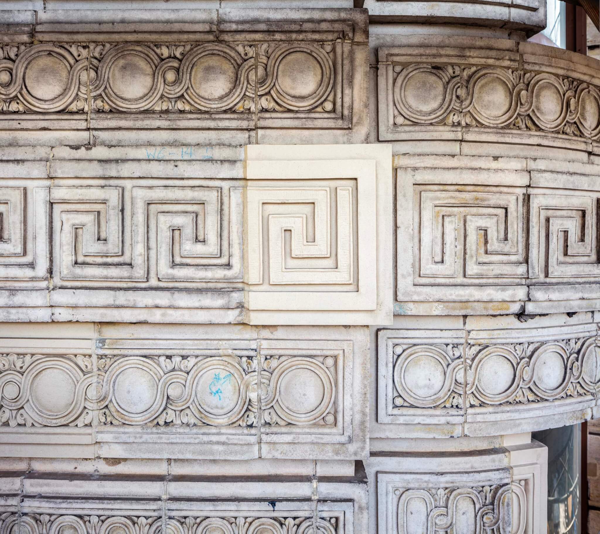close-up of facade detailing