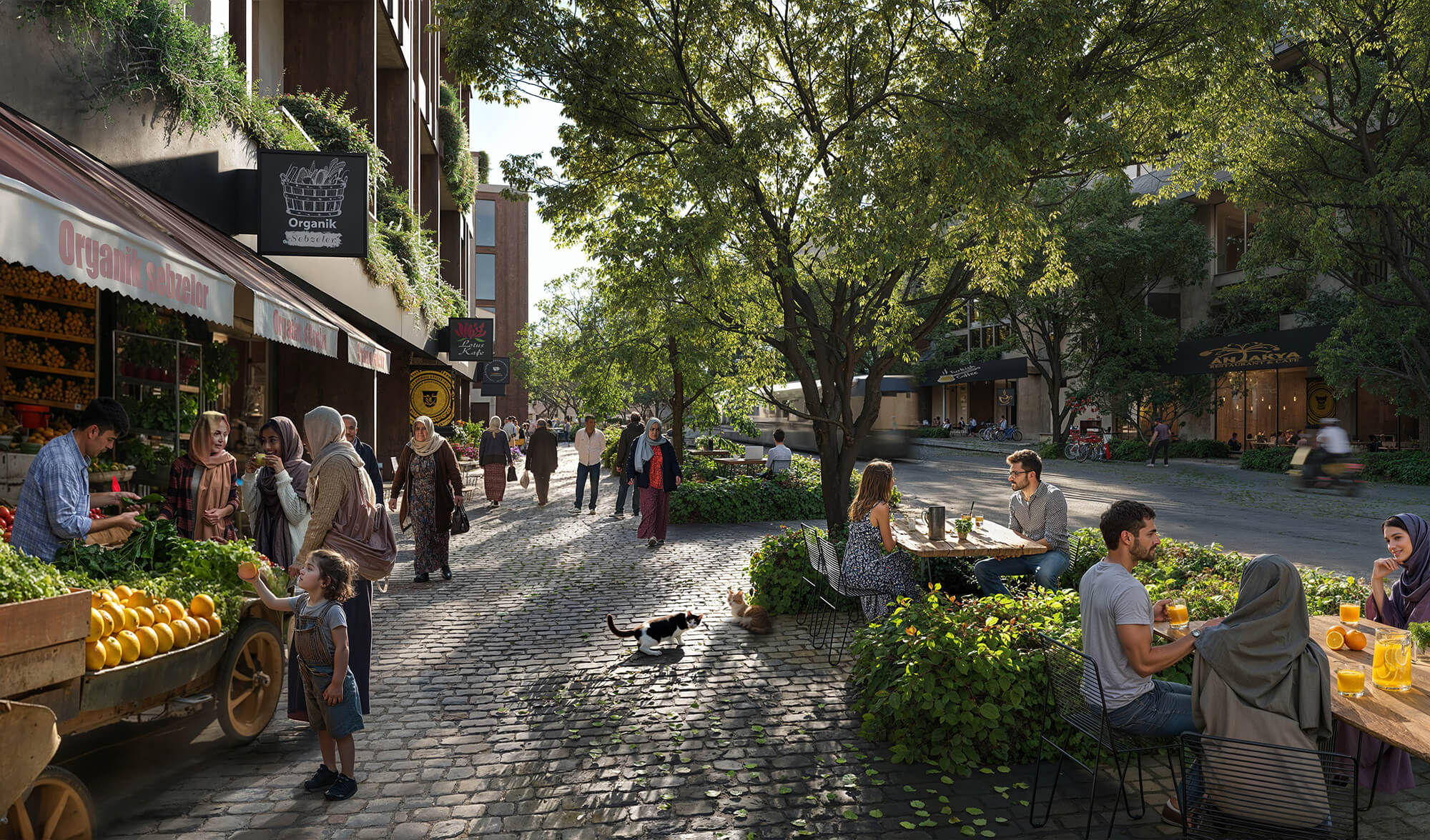 in the master plan pedestrian pathways will be prioritized