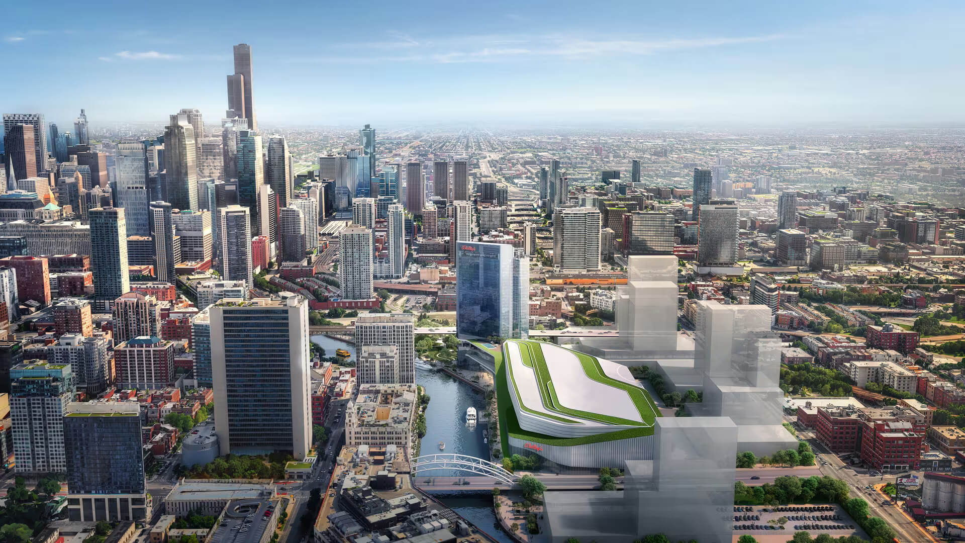 aerial view rendering of Bally's casino