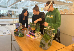 Marywood University students working with Ryan Scavnicky