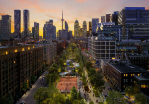 rendering of David Crombie Park at dusk