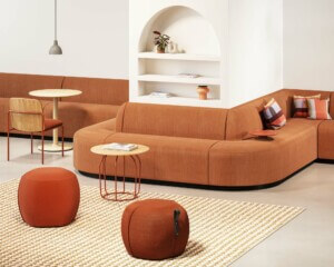 orange sectional sofa