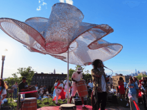 temporary pavilion by Vanessa González in Sunset Park, Brooklyn